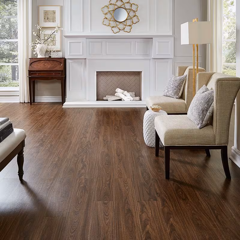 Laminate flooring in a bright room